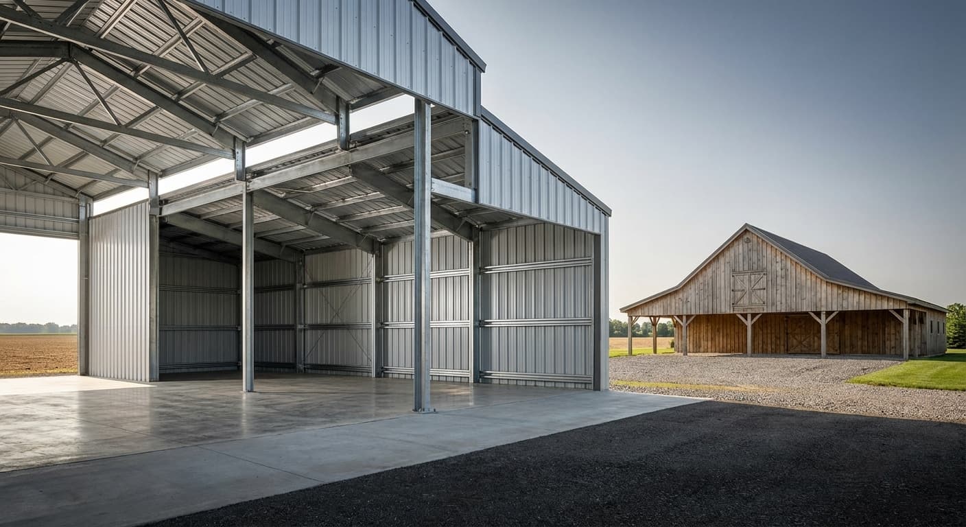 Steel Barn Cost vs Wood Barn: 20-Year Math Favors One Material