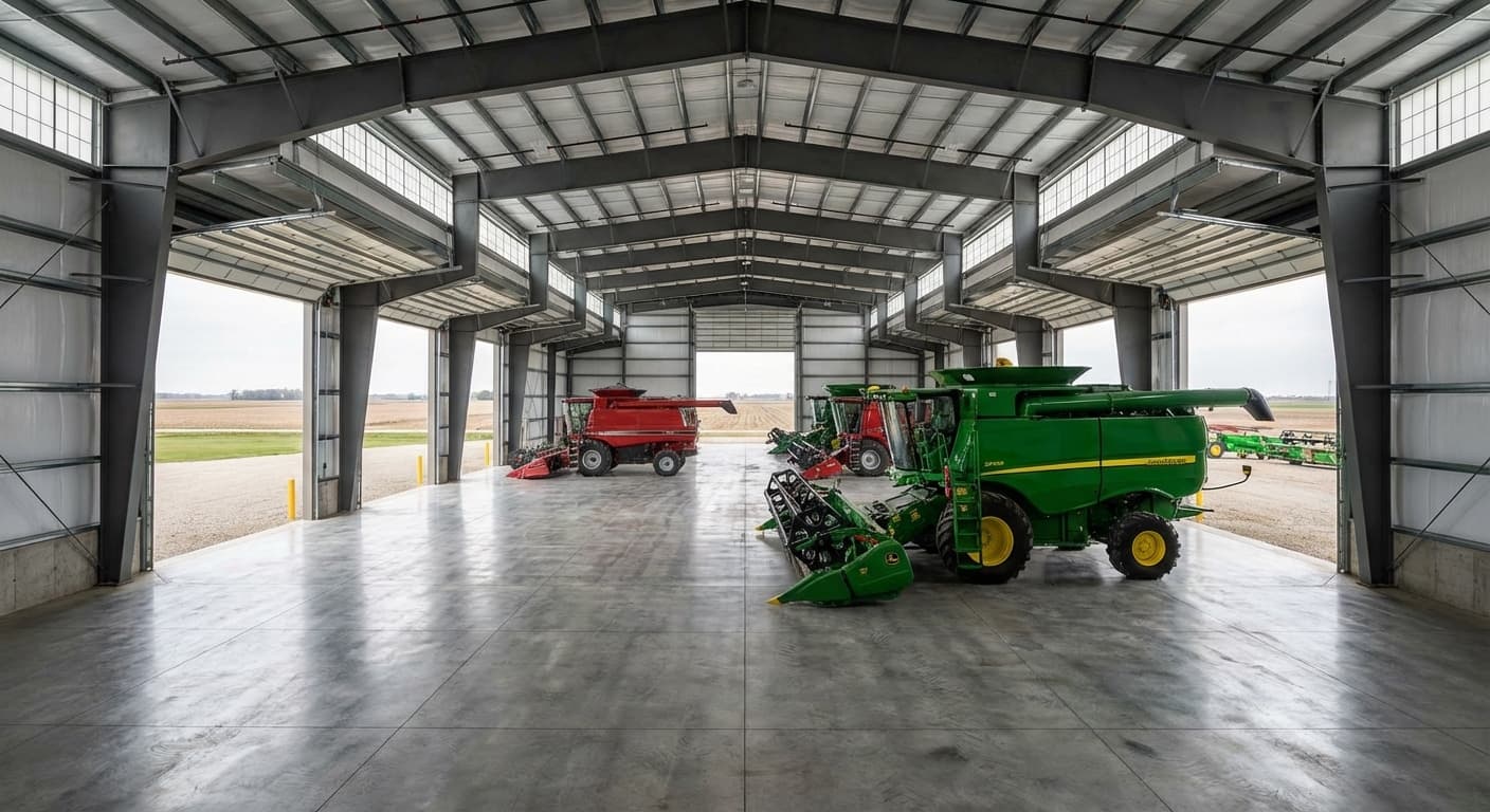 40×80 Equipment Storage Building: Floor Load Ratings for Combines