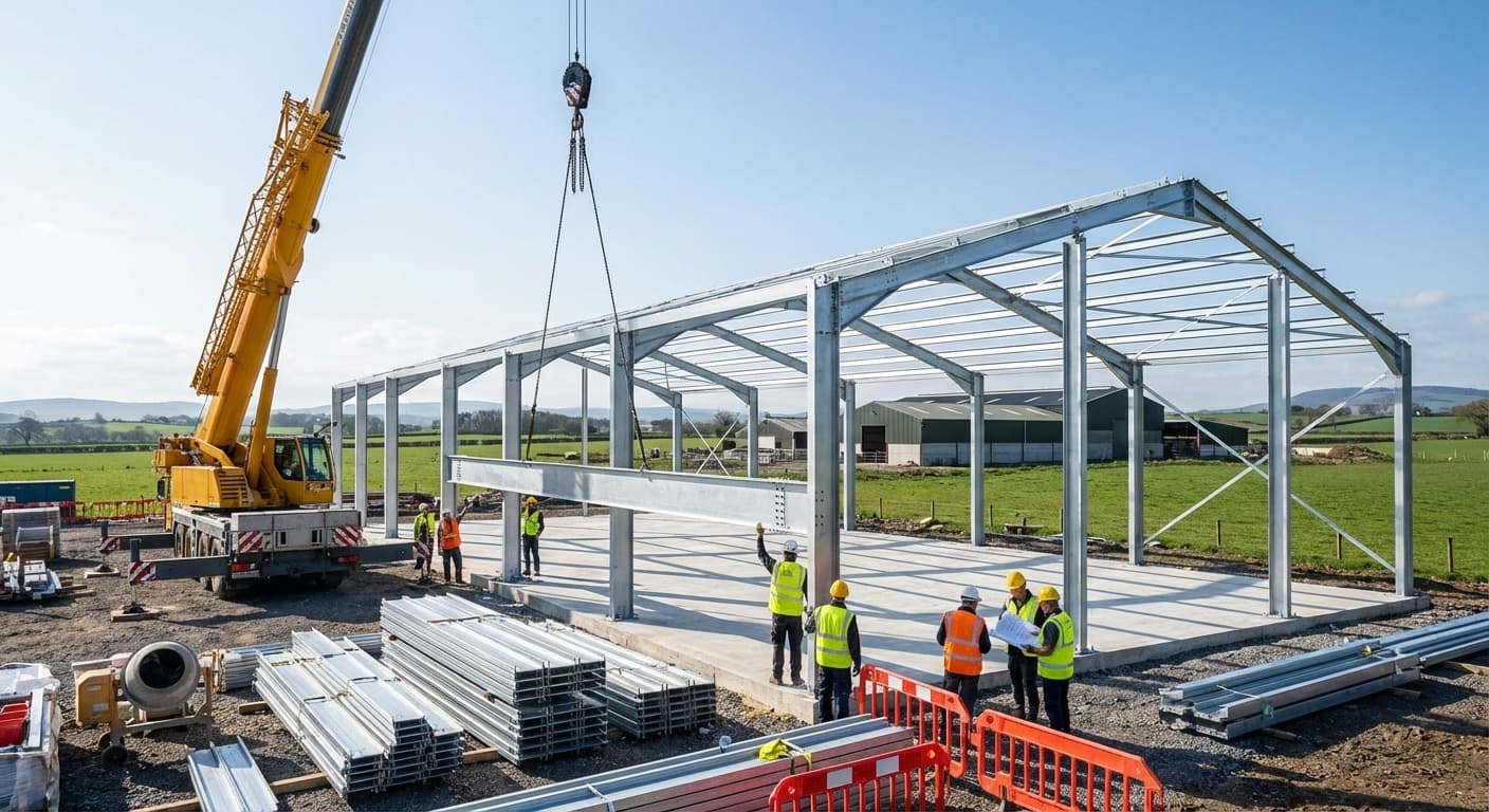Steel Farm Building Erection Services Backed by the Same Crew That Designed It